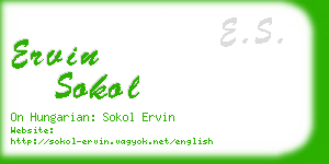 ervin sokol business card